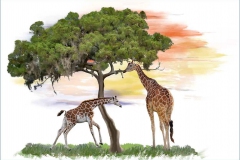 Giraffen nahe einem Baum