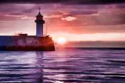 Watercolor style image of lighthouse